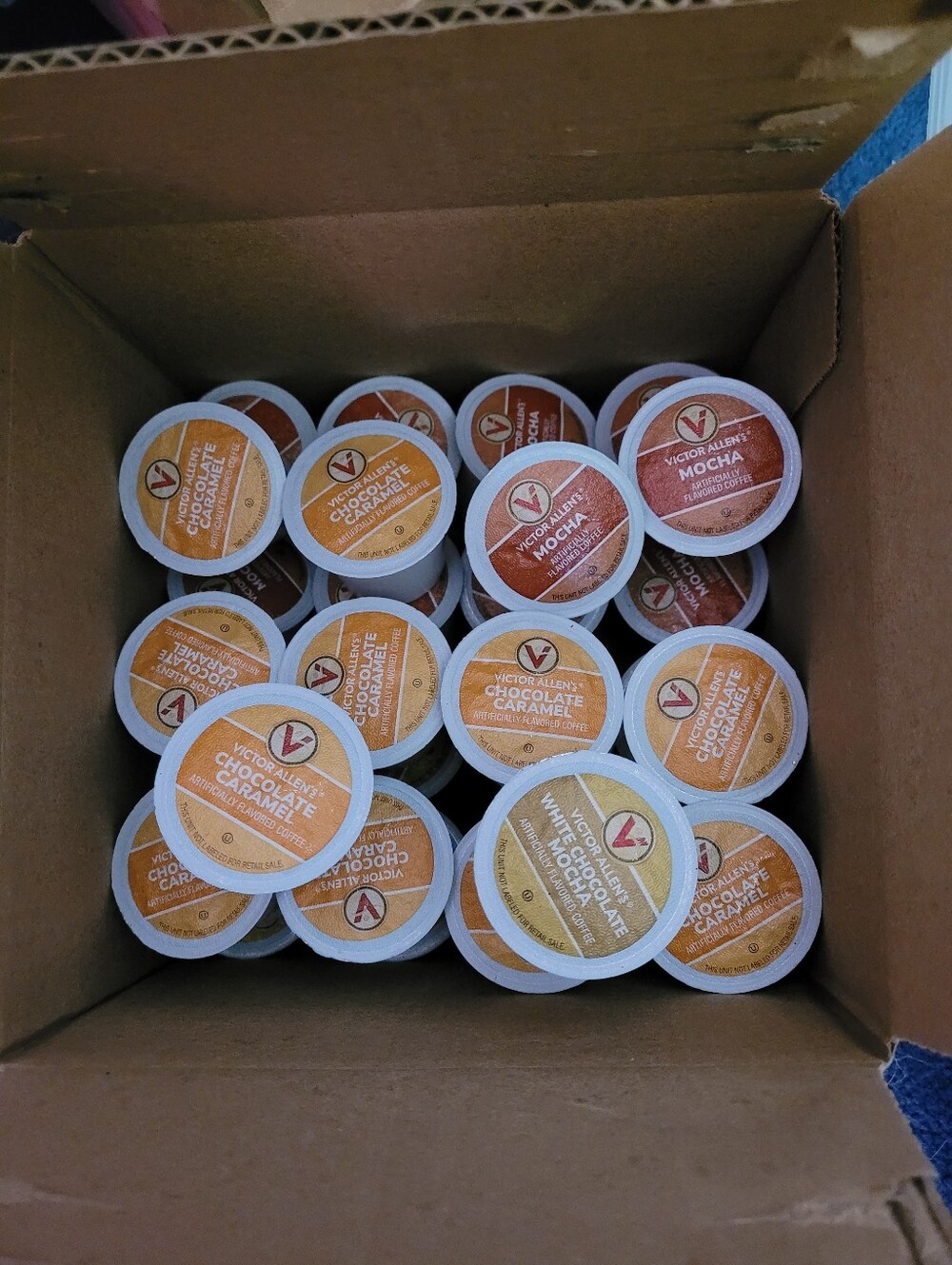 Victor Allen’s Chocolate Caramel & Mocha K-Cup Variety Pack - Orange/Brown.
